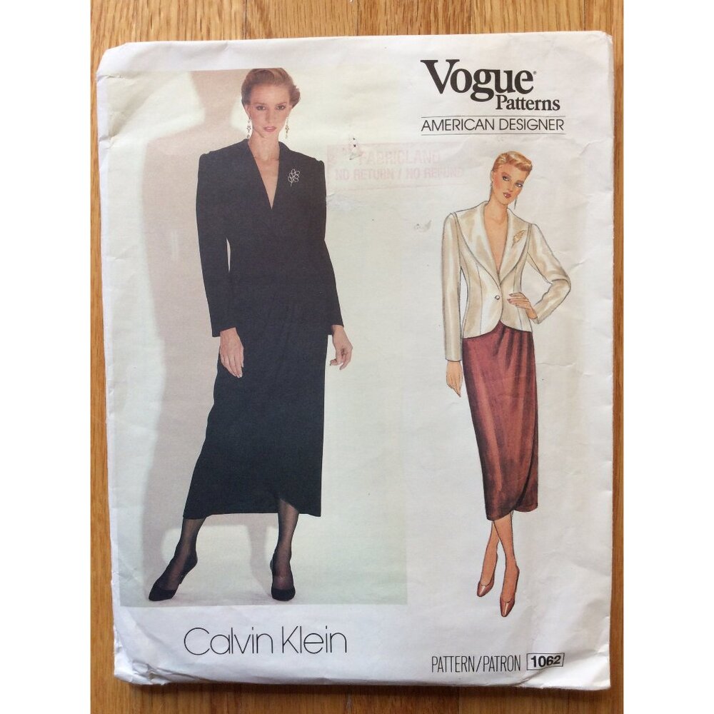 Misses Jacket and Skirt Pattern Calvin Klein Vogue American Designer 1062 UNCUT